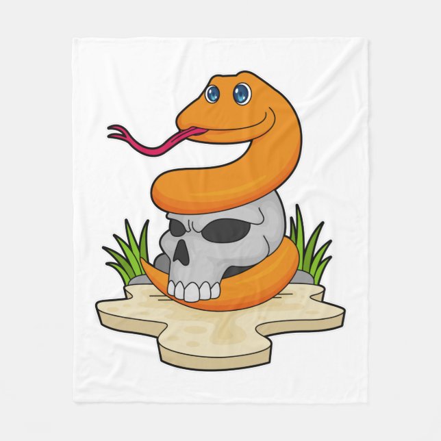 Snake with Skull Fleecefilt (Framsidan)