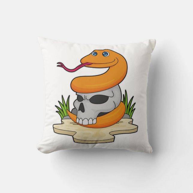 Snake with Skull Kudde (Framsida)