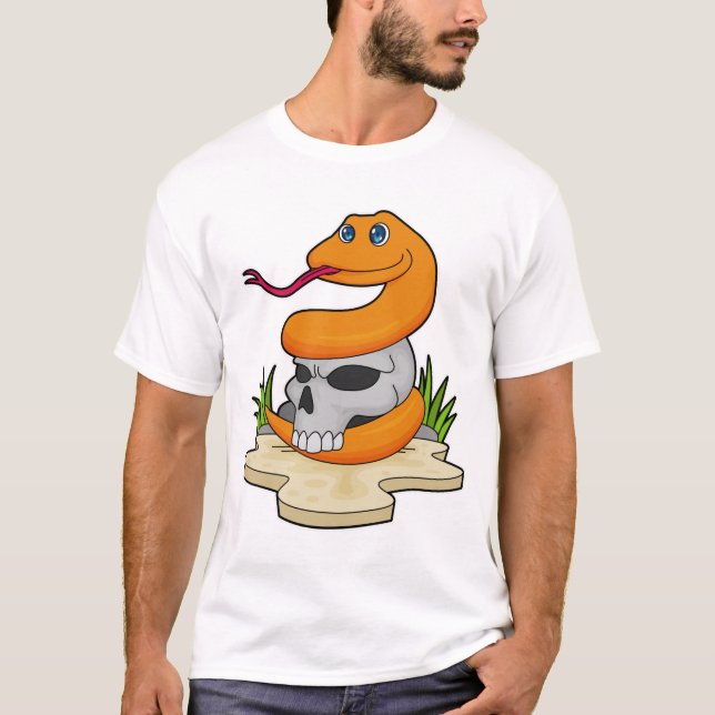 Snake with Skull T Shirt (Framsida)