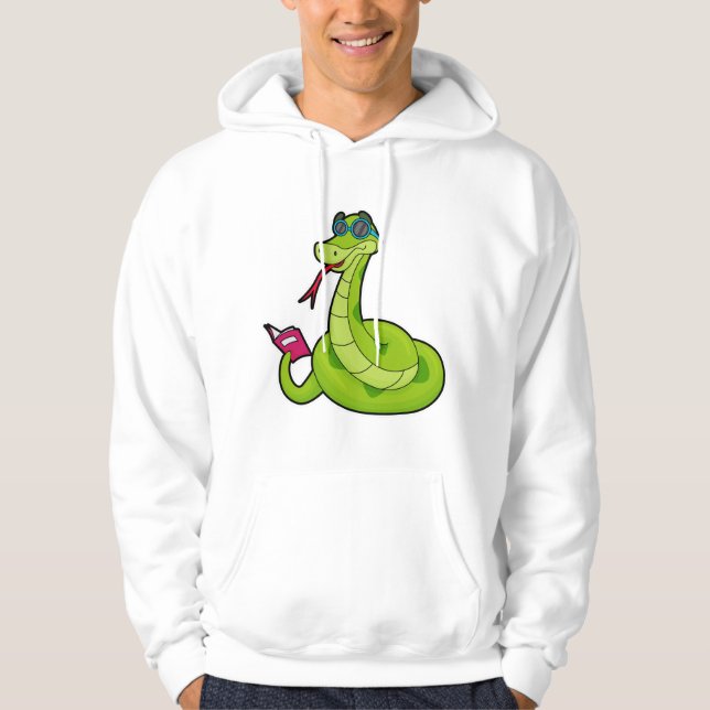 Snake with Sunglasses & Bok Hoodie (Framsida)