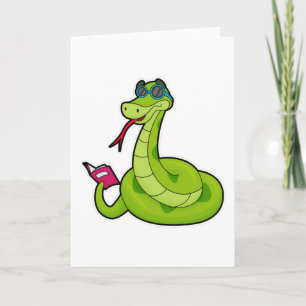 Snake with Sunglasses & Bok Kort