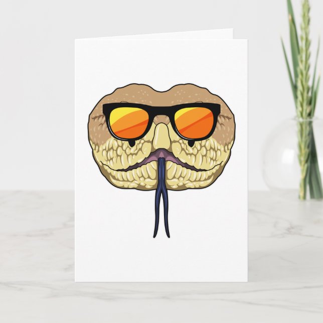 Snake with Sunglasses Kort (Framsida)