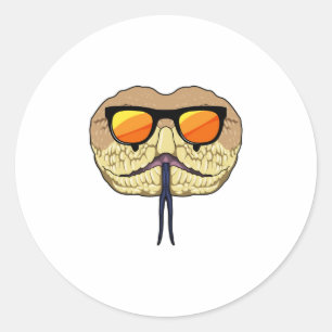 Snake with Sunglasses Runt Klistermärke