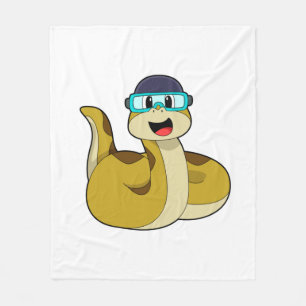 Snake with Swimming goggles Fleecefilt