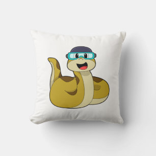 Snake with Swimming goggles Kudde