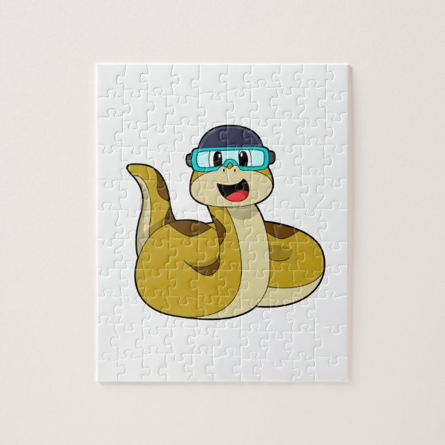 Snake with Swimming goggles Pussel (Vertikal)