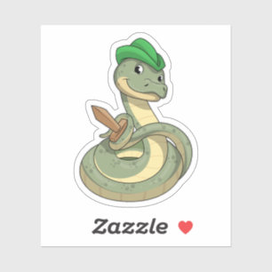 Snake with Sword Klistermärken