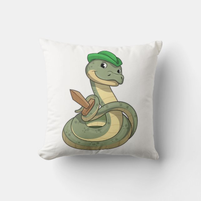 Snake with Sword Kudde (Framsida)