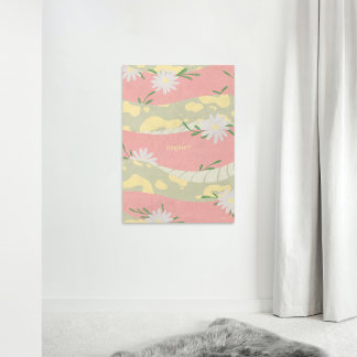 Snake with White Flowers Minimalist Flat Poster