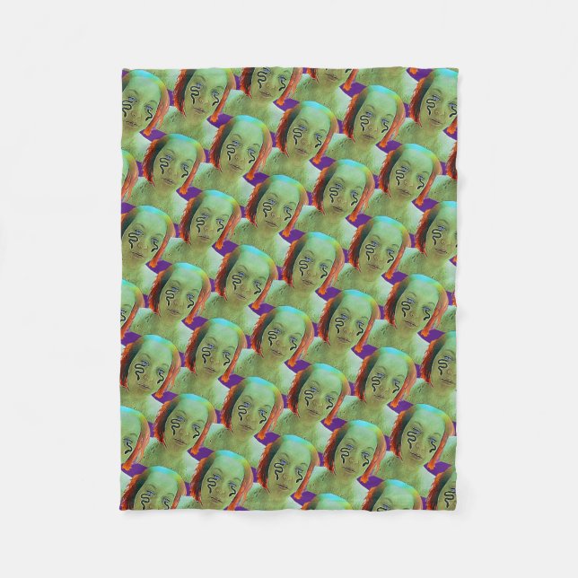 Snake Woman Självporträtt Fleecefilt (Framsidan)
