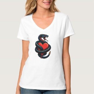 Snake Wrapped Around Bleeding Heart T Shirt