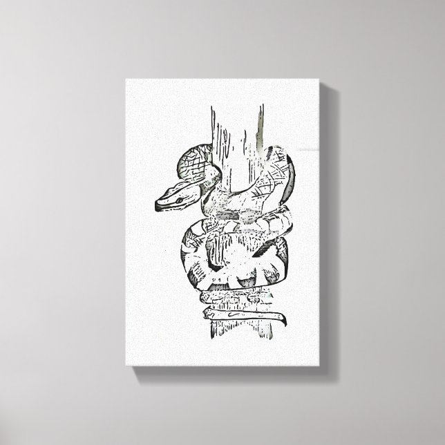 Snake Wrapped runt Kanvastrycket Träd Canvastryck (Framsida)