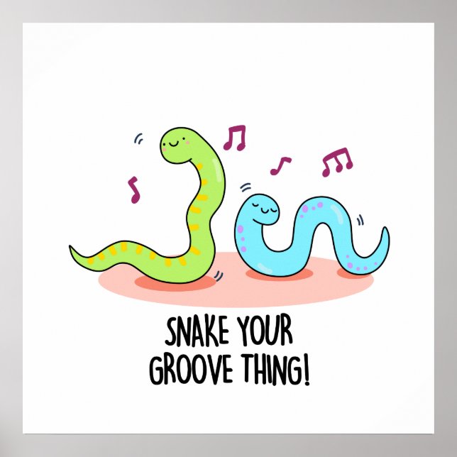 Snake Your Groove Sak Funny Disco Mask Pun Poster (Framsidan)