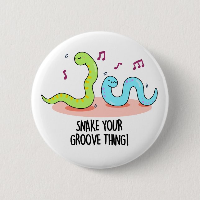 Snake Your Groove Sak Funny Disco Pun Knapp (Framsida)