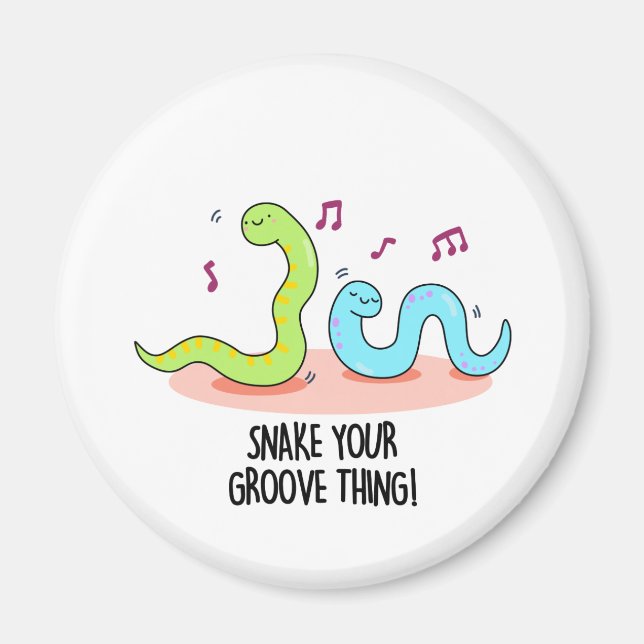 Snake Your Groove Sak Funny Disco Pun Magnet (Framsidan)