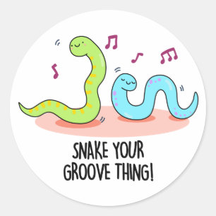 Snake Your Groove Sak Funny Disco Pun Runt Klistermärke
