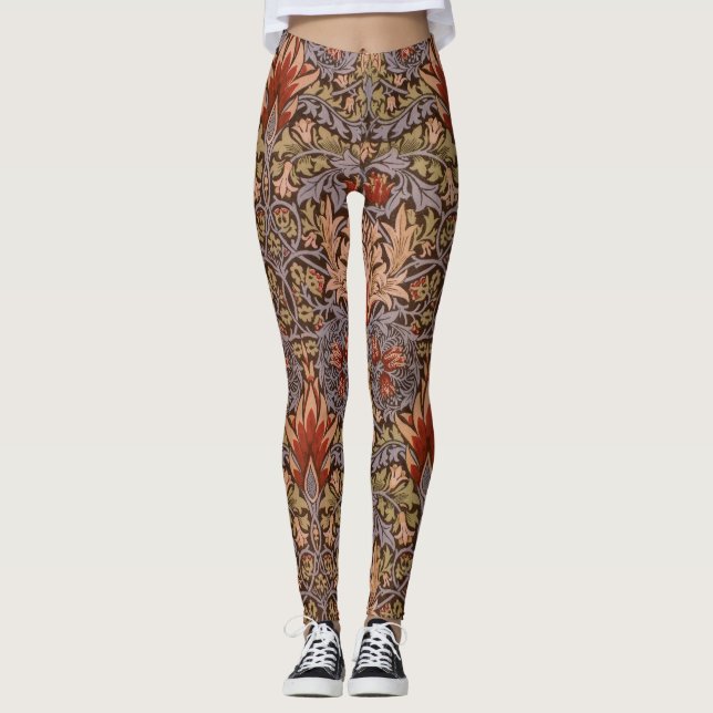 Snakes Head William Morris mönster leggings (Framsida)