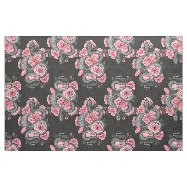 Snakes och persiko-ro tyg (Fat Quarter)