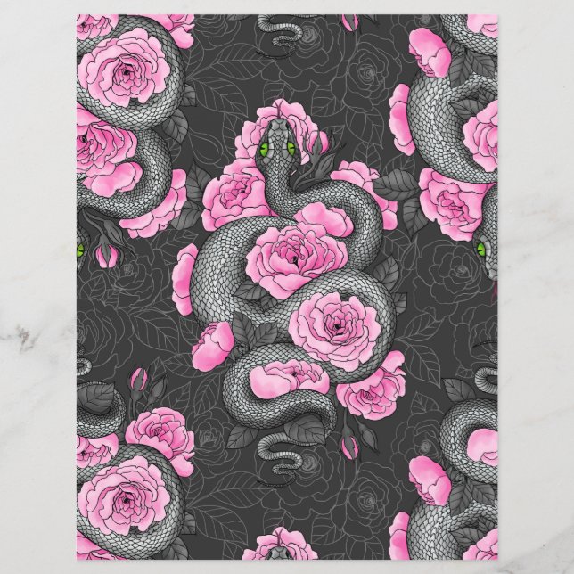 Snakes och rosa ros (Framsida)