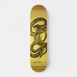 Snakes Personlig Faux Gold Foil Skateboard