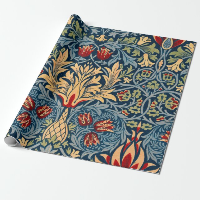 Snakeshead, Flower Tapet av William Morris Presentpapper (Utrullad)