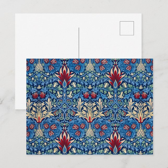 Snakeshead, Flower Tapet av William Morris Vykort (Fram/baksida)