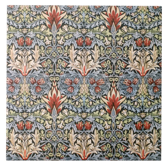Snakeshead Mönster (av William Morris) Kakelplatta (Framsidan)