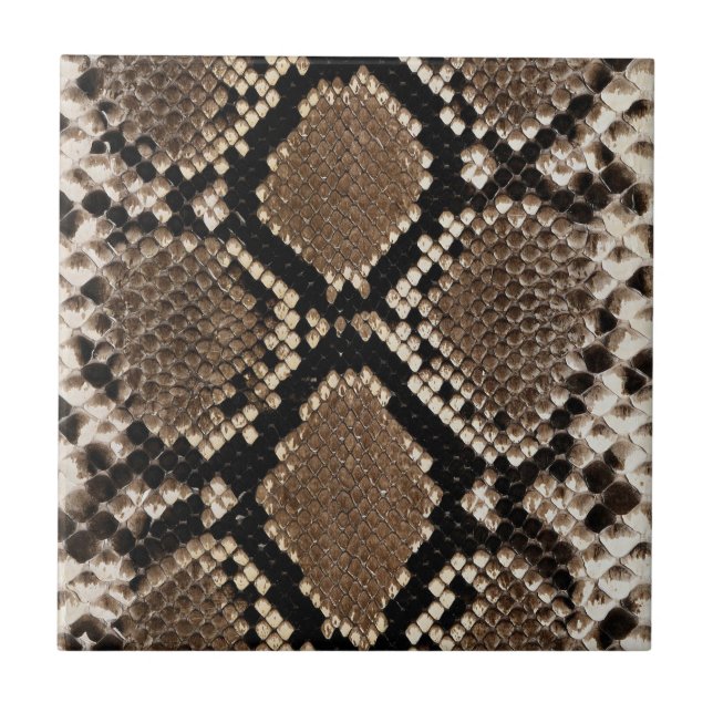 Snakeskin för exotisk Faux fotografiskt mönster Kakelplatta (Framsidan)