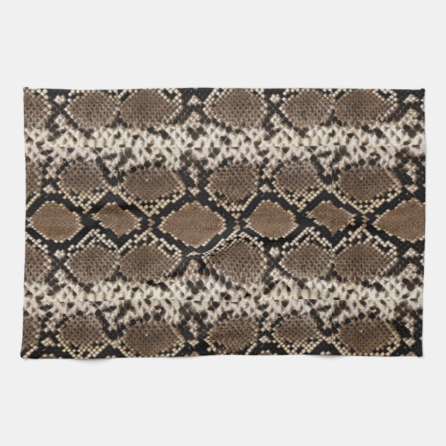 Snakeskin för exotisk Faux fotografiskt mönster Kökshandduk (Horisontell)