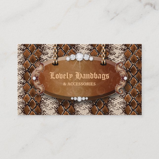 Snakeskin för läder för modehandväskahandväska visitkort (Framsida)