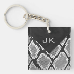 Snakeskin Grått, vit och svart monogrammad