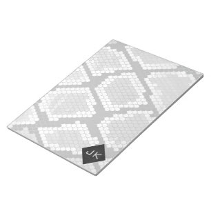 Snakeskin Grått, vit och svart monogrammad Anteckningsblock