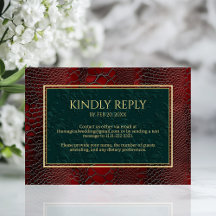 Snakeskin Leather Victorian Red Bröllop