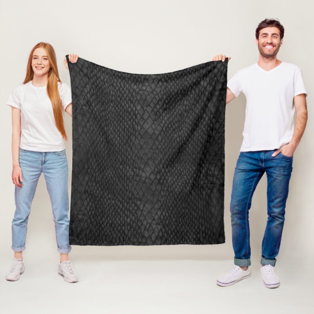 Snakeskin Struktur Black Fleece Blanket (På plats)