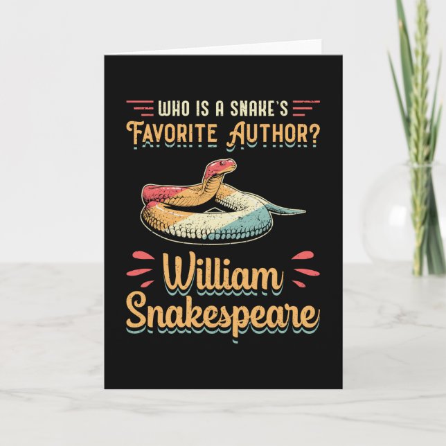 Snakespeare Cobra Snake Reptile Animal Funny Gift Kort (Framsida)