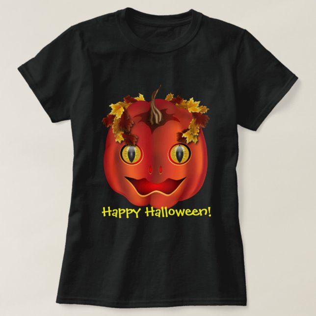 Snakögd Jack-O-Lantern Halloween Tee Shirt (Design framsida)