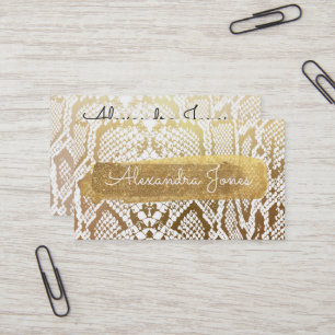 SnakSkin för guld och vit Glitter och Gnistra Visitkort