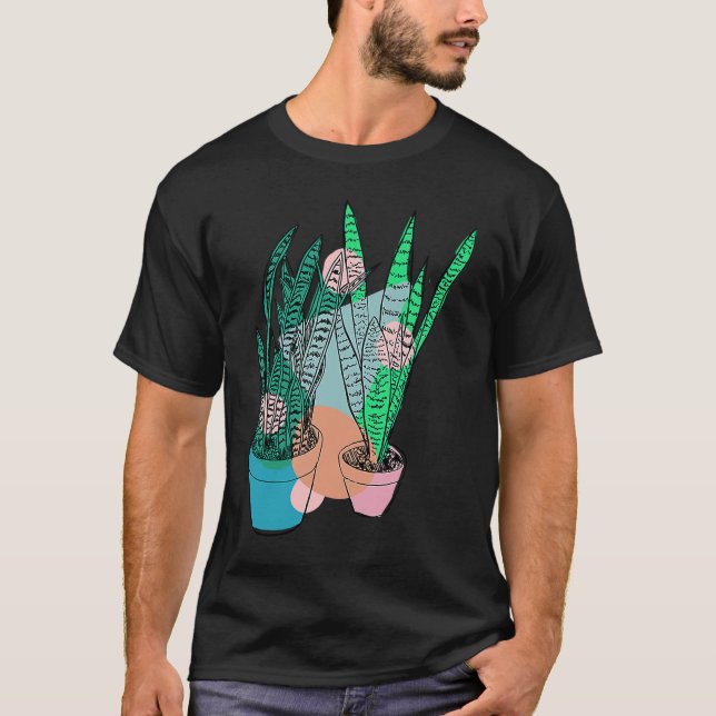 Snakväxter, färgad Sansevieria T Shirt (Framsida)