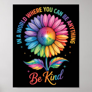 Snäll Blomma Regnbåge Hbtq Trans Biual Gay Lesbisk Poster