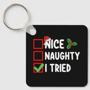 Snäll Busig Jag Försökte Tomte Jul Lista Högtid Nyckelring