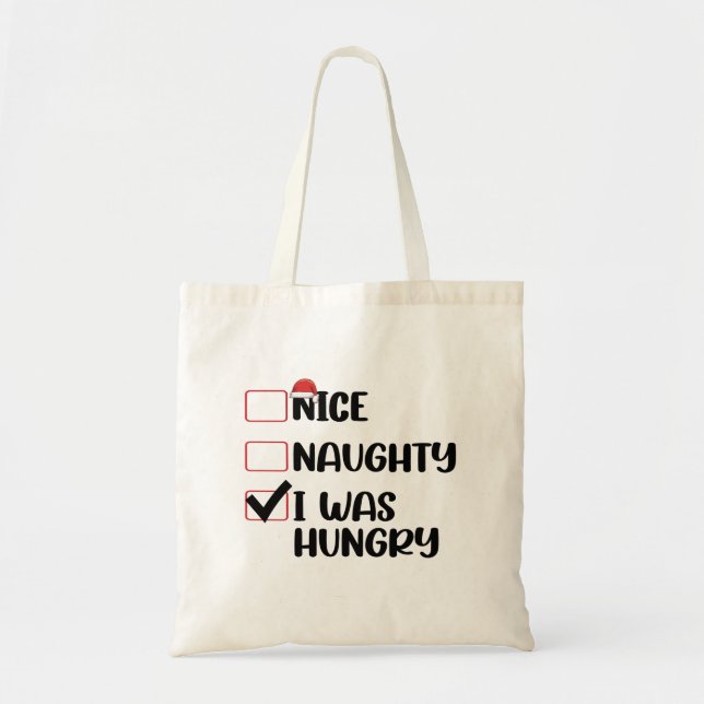 Snäll Elak Jag Var Hungrig Julklappslista Tygkasse (Framsidan)