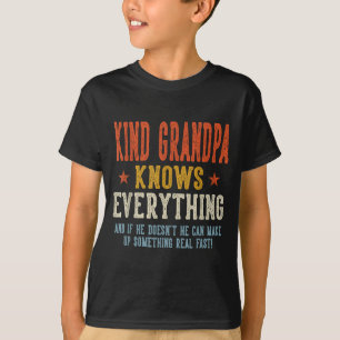 Snäll farfar vet allt fars dag retro t shirt