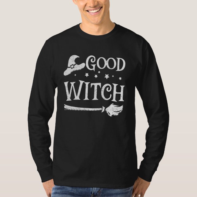 Snäll Häxa Häxkonst Halloween T Shirt (Framsida)