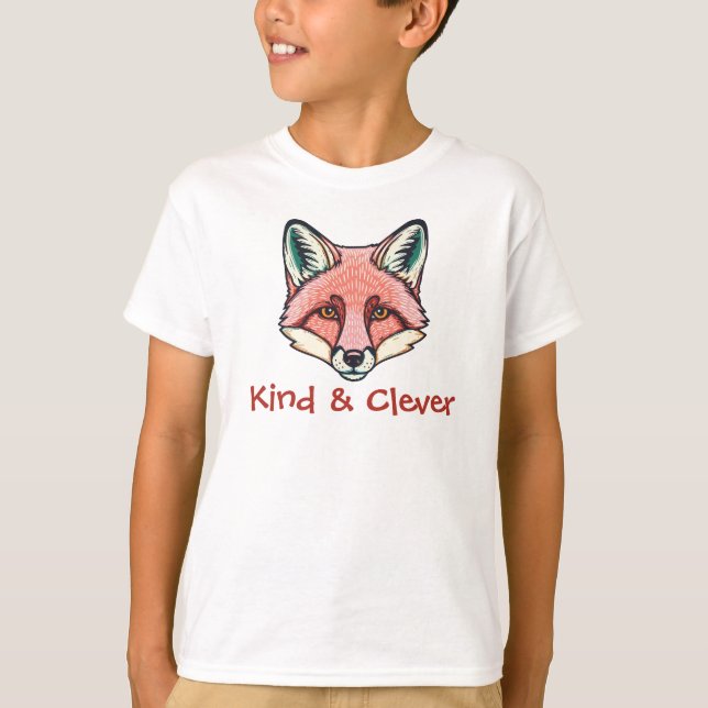 Snäll och smart räv anpassningsbar barn t-shirt  (Framsida)