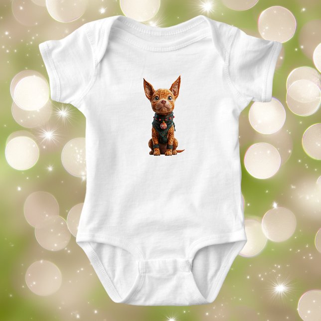 Snäll pojke jul hund baby bodysuit t shirt (Skapare uppladdad)