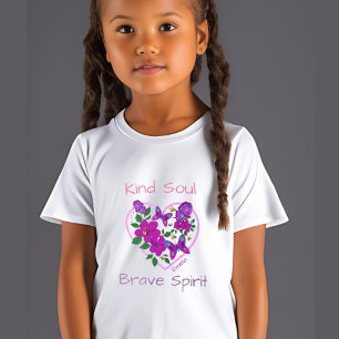 Snäll själ modig ande vild fri blomma hjärta  t shirt