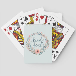 Snäll Själs Blommiga Krans Vattenfärg Citat Casinokort