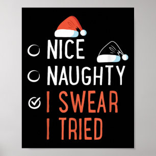 Snäll Snubbig Jag Svär Jag Försökte Tomte Lista Ro Poster