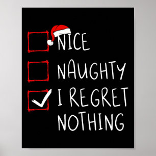 Snäll Stygg Jag Ångrar Inget Julklappar Tomte Poster