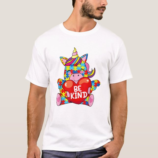Snäll T-Shirt Autism Medvetenhet Present Kid Flick (Framsida)